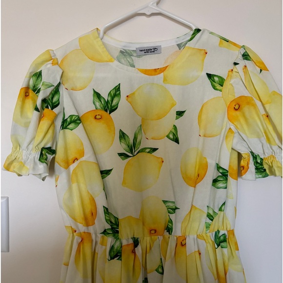 Lemon Print Puff Sleeve Mini Dress XS - Picture 9 of 10